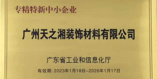 喜报 | 天湘板业获“广东省2022年专精特新中小企业”等荣誉称号