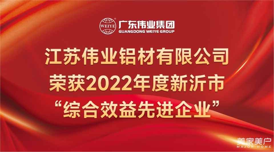 新春喜报！江苏伟业铝材荣获2022年新沂综合效益先进企业称号